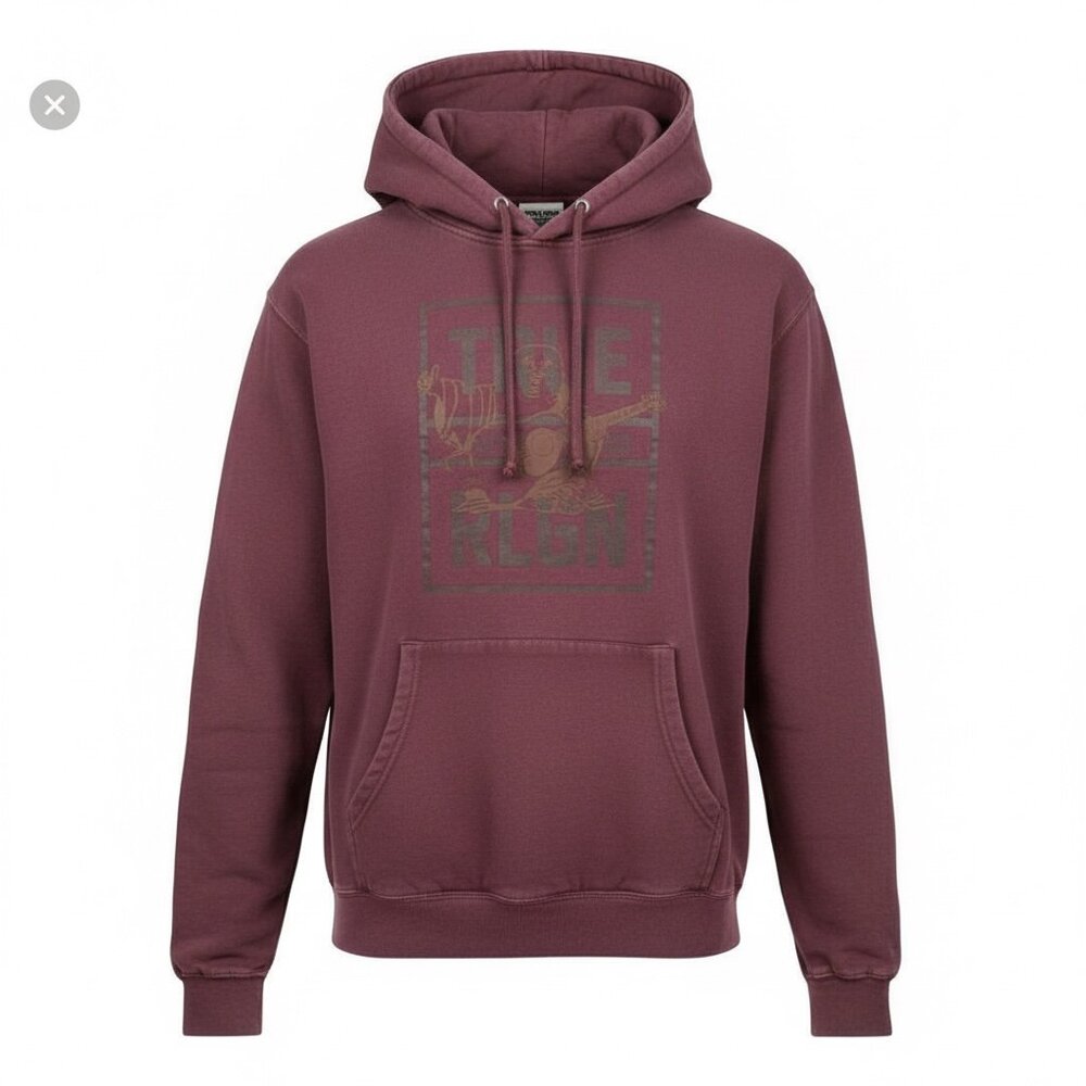 True Religion‎ Burgundy Buddha Logo Hoodie S Y2K Streetwear Pullover Skatercore